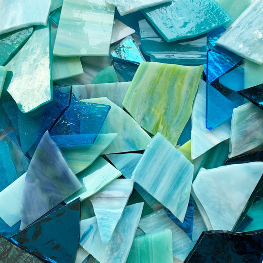Chutes de verre  Vitraux Opus Mélange Turquoise