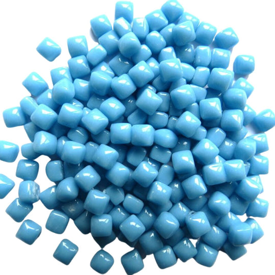 Micro Glass Cubes 4,8mm  Half Turquoise