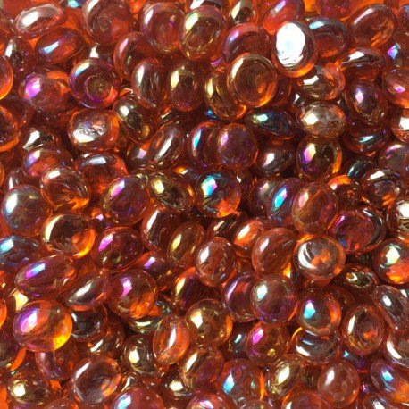 Mini Glass Nuggets 9-13mm  Orange Diamond