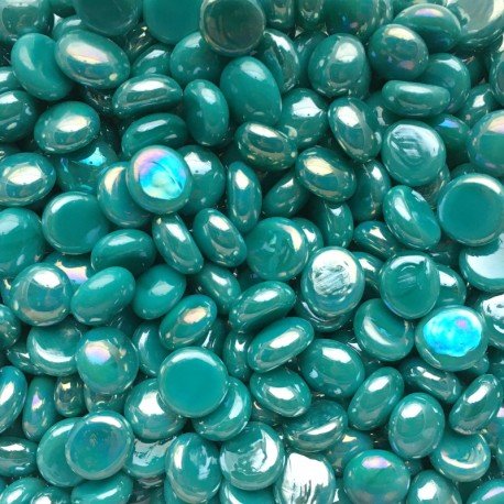 Mini Glass Nuggets 9-13mm  Opal Teal
