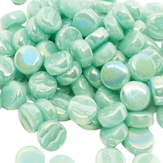 Dots Pearlised 8mm   Pale Teal