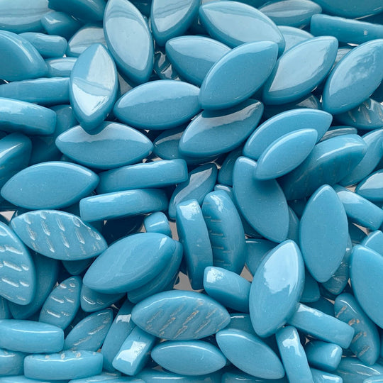 Mosaiksteinen Elipsenform Glas  Blauer See