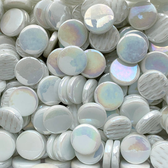 Rounds Pearlised 18mm   Opal White