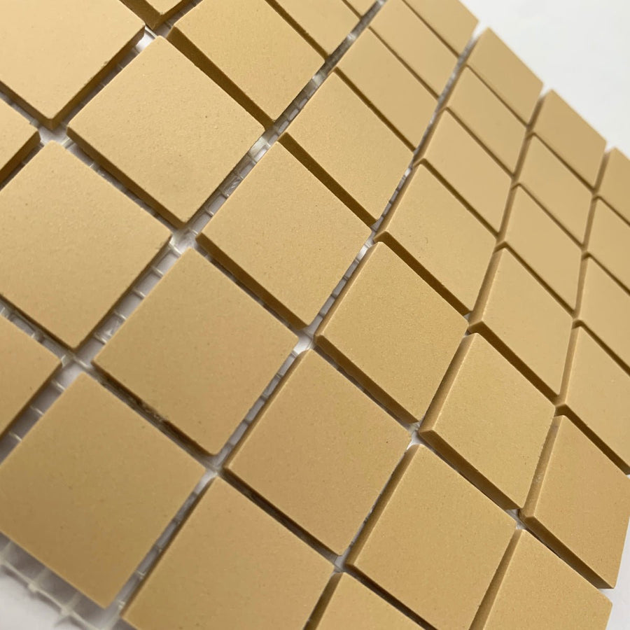 Winckelmans Cognac – carreaux de mosaïque mats de 20x20 mm sur filet