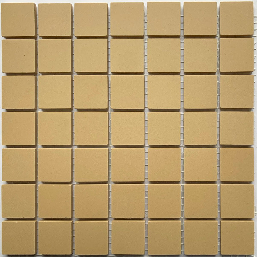 Winckelmans Cognac – carreaux de mosaïque mats de 20x20 mm sur filet