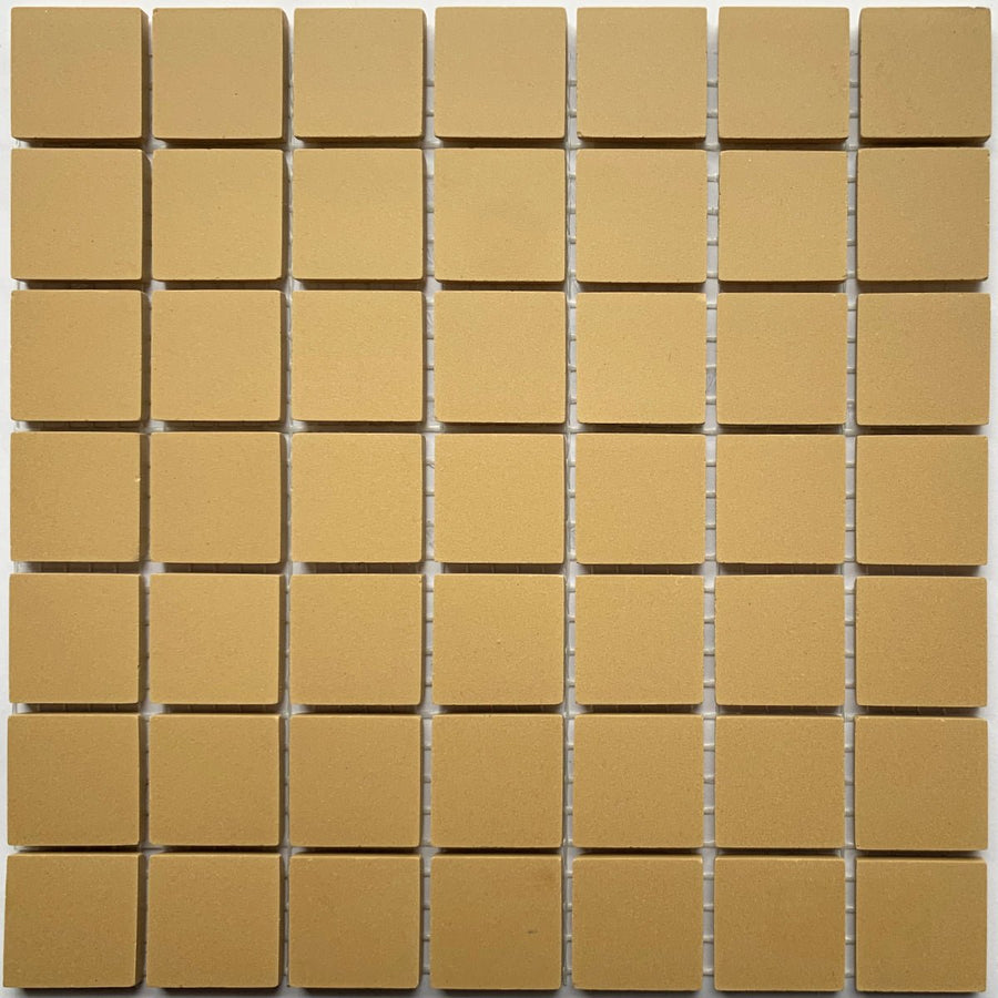 Winckelmans Jaune – carreaux de mosaïque mats de 20x20 mm sur filet
