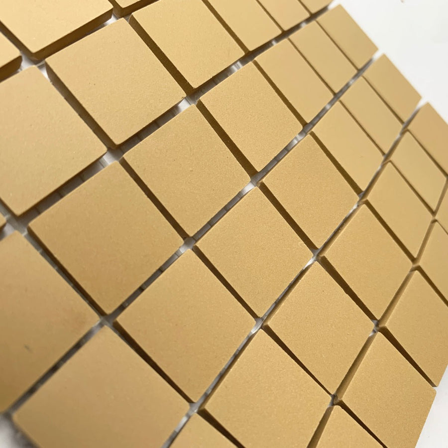 Winckelmans Jaune – carreaux de mosaïque mats de 20x20 mm sur filet