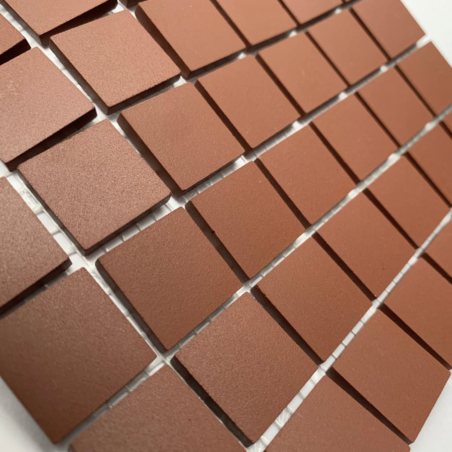 Winckelmans Rouge – carreaux de mosaïque mats de 20x20 mm sur filet