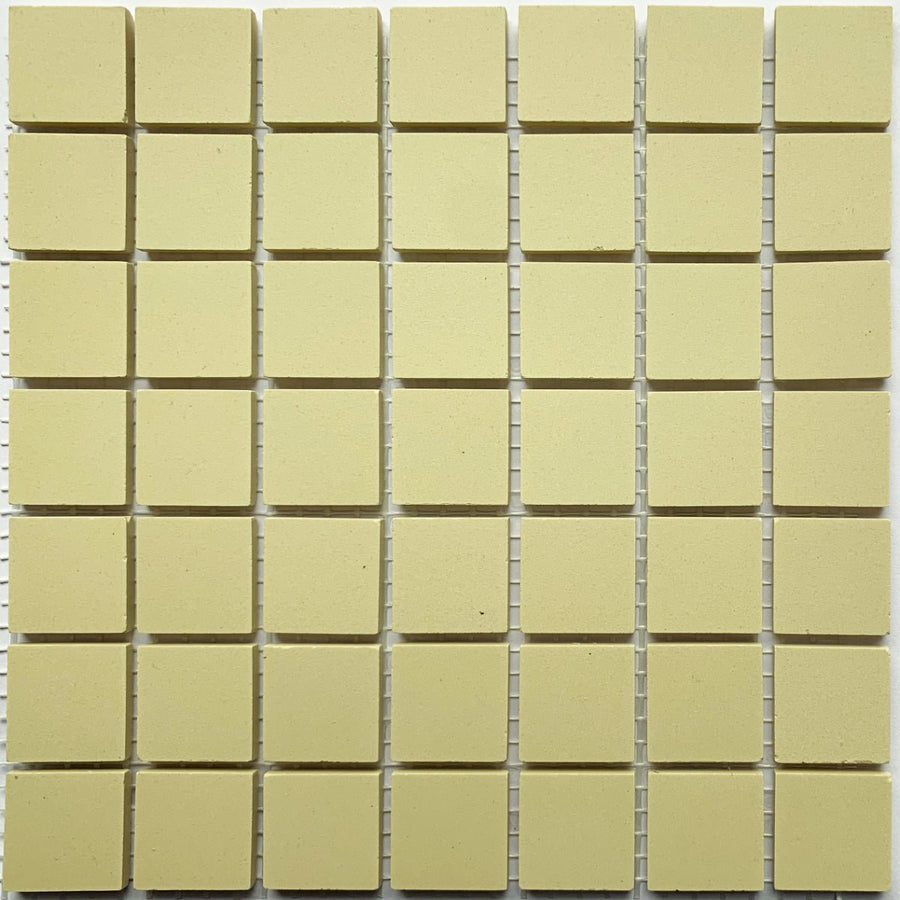 Winckelmans Vanille – matte Mosaikfliesen im Format 20x20 mm auf Netz